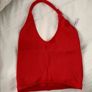 Urban outfitters red halter top